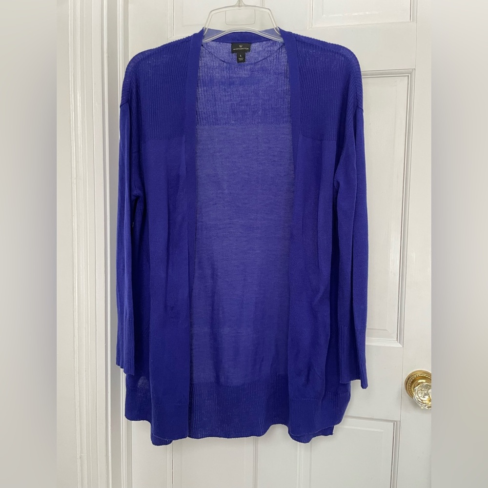 Worthington Blue Cardigan Soft Knit Long Style